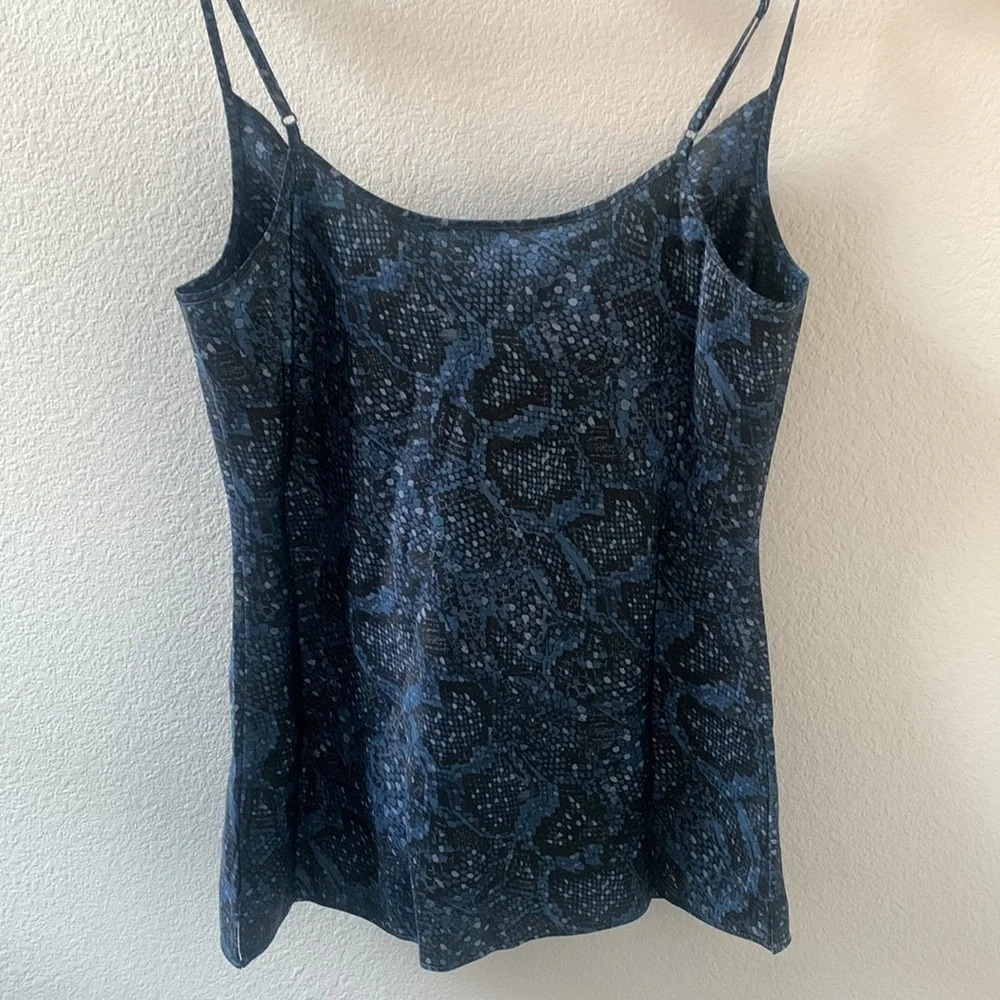 NWT All Saints Hadley Tamora Snakeskin Print Camisole Blue UK size 10/ US size 6 - Picture 6 of 10